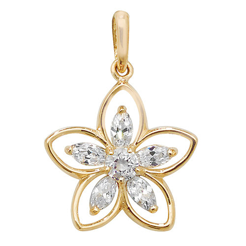 9CT GOLD CZ DAISY PENDANT