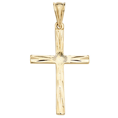 9CT GOLD DIAMOND CUT CROSS PENDANT