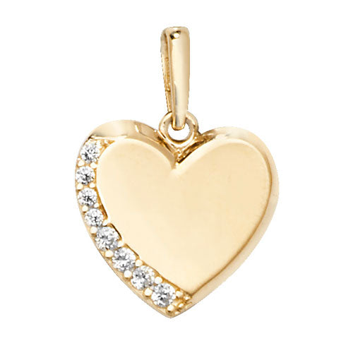 9CT GOLD CZ HEART PENDANT