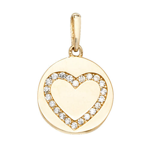 9CT GOLD CZ HEART PENDANT