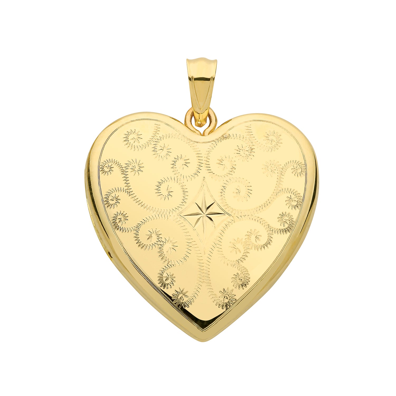 9CT GOLD ENGRAVED HEART LOCKET