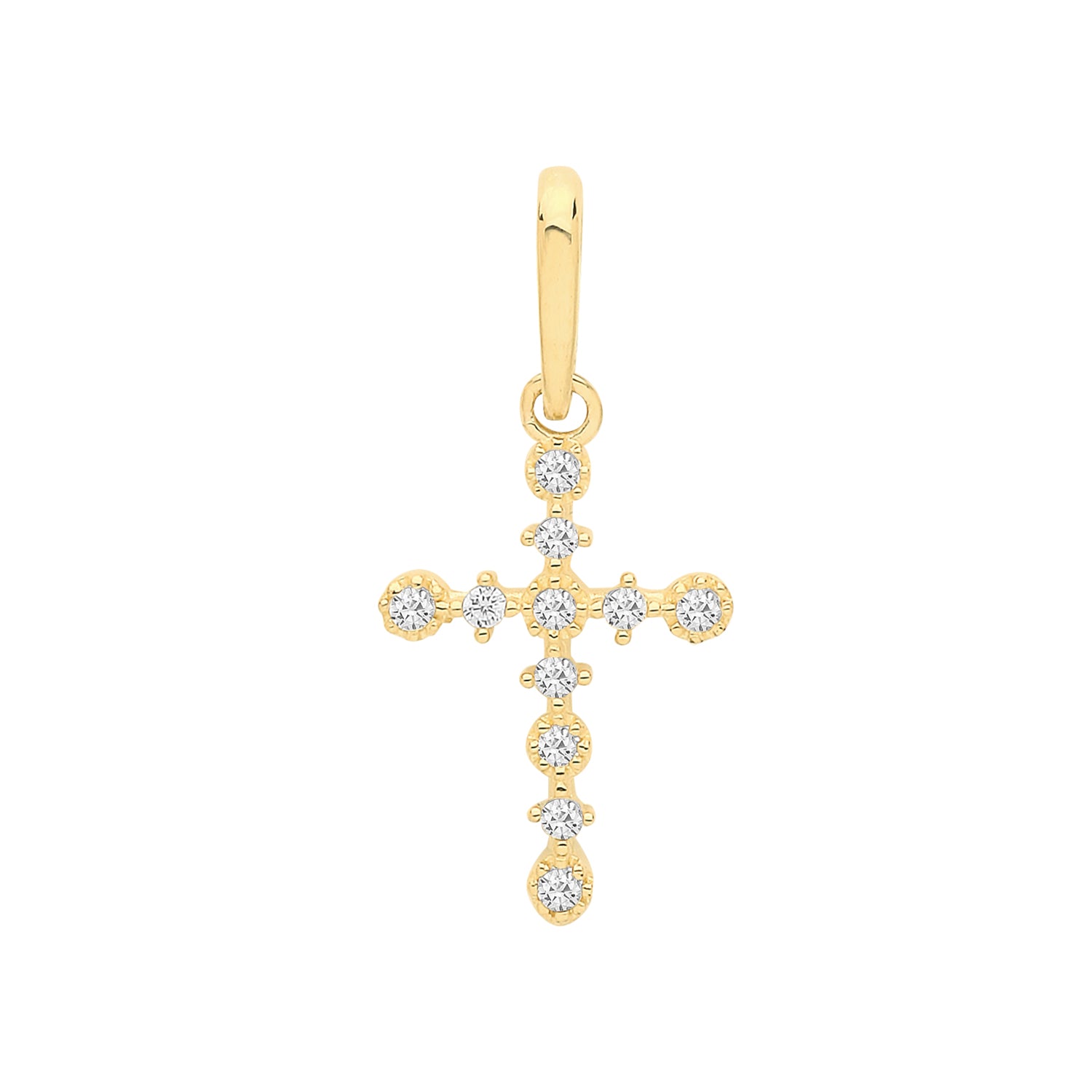 9CT GOLD CZ CROSS PENDANT