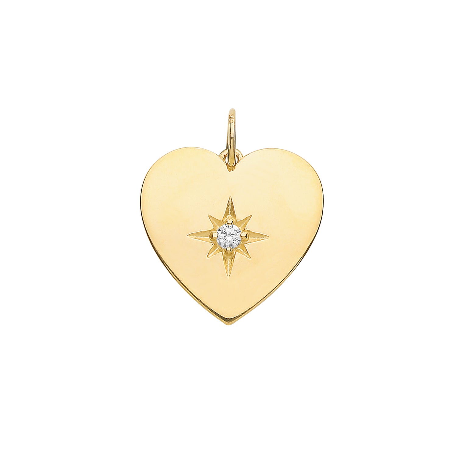 9CT GOLD CZ SET HEART PENDANT