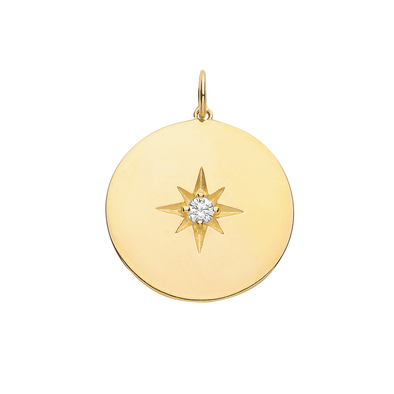 9CT GOLD CZ SET ROUND PENDANT