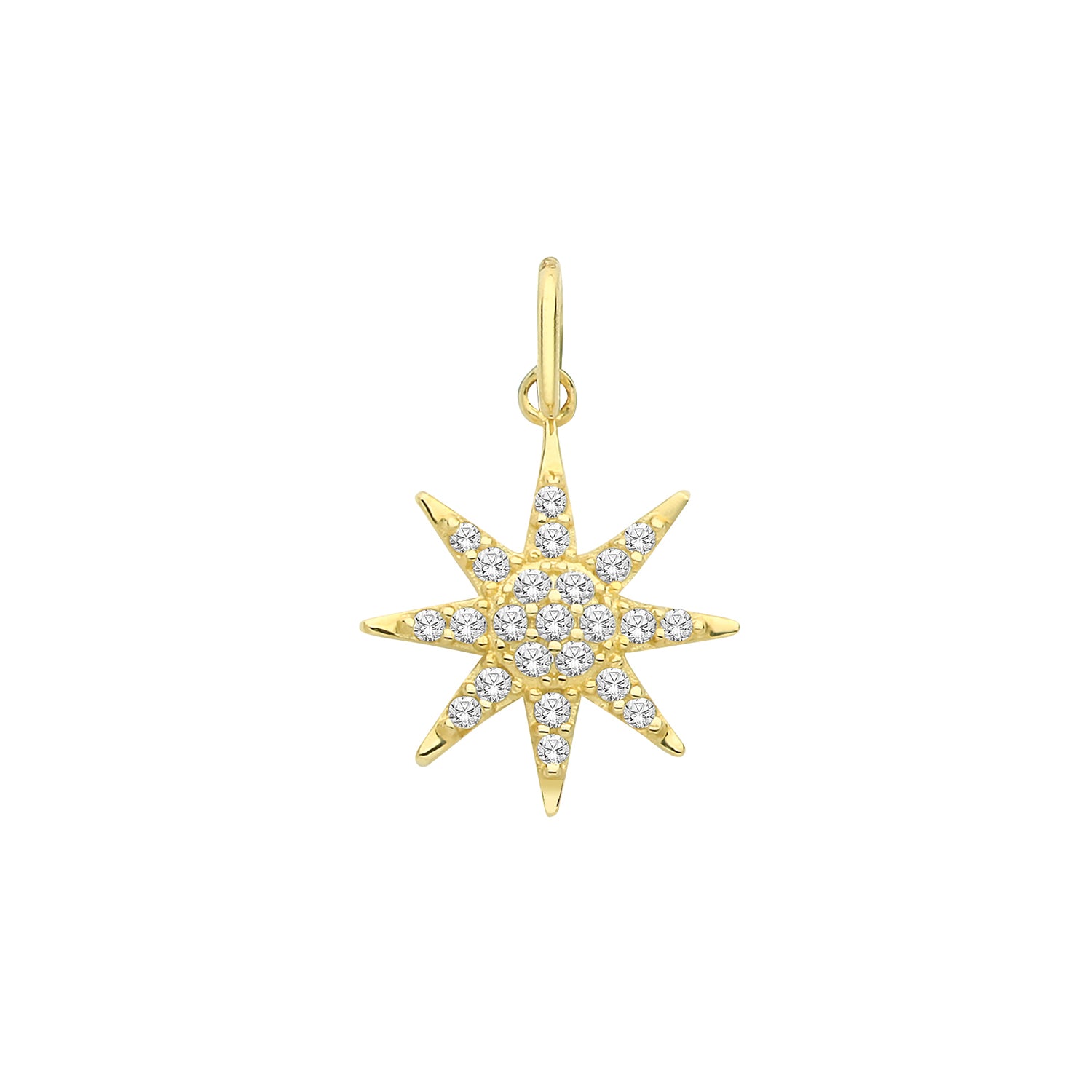 9CT GOLD CZ STAR PENDANT