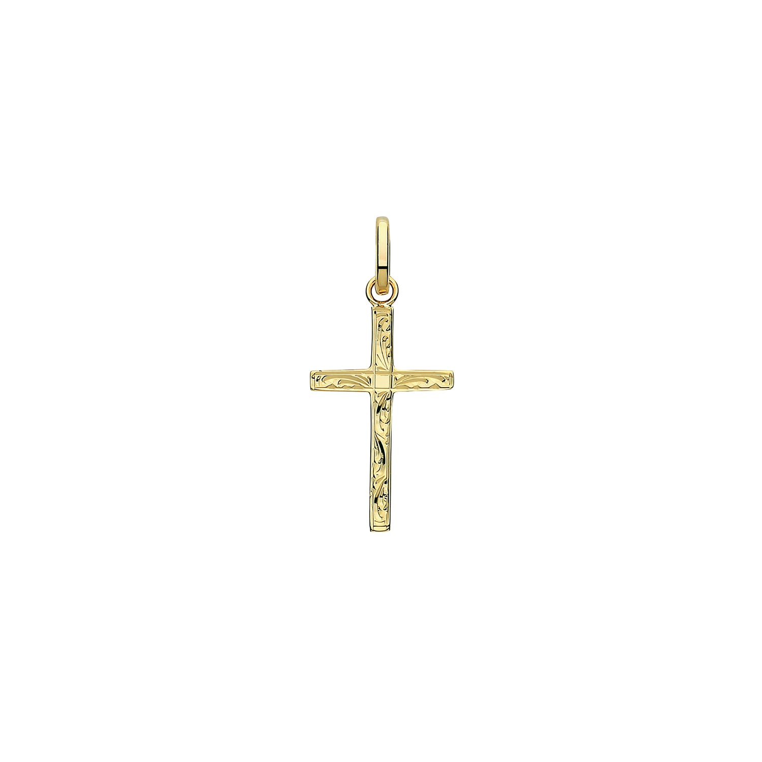 9CT GOLD ENGRAVED CROSS PENDANT