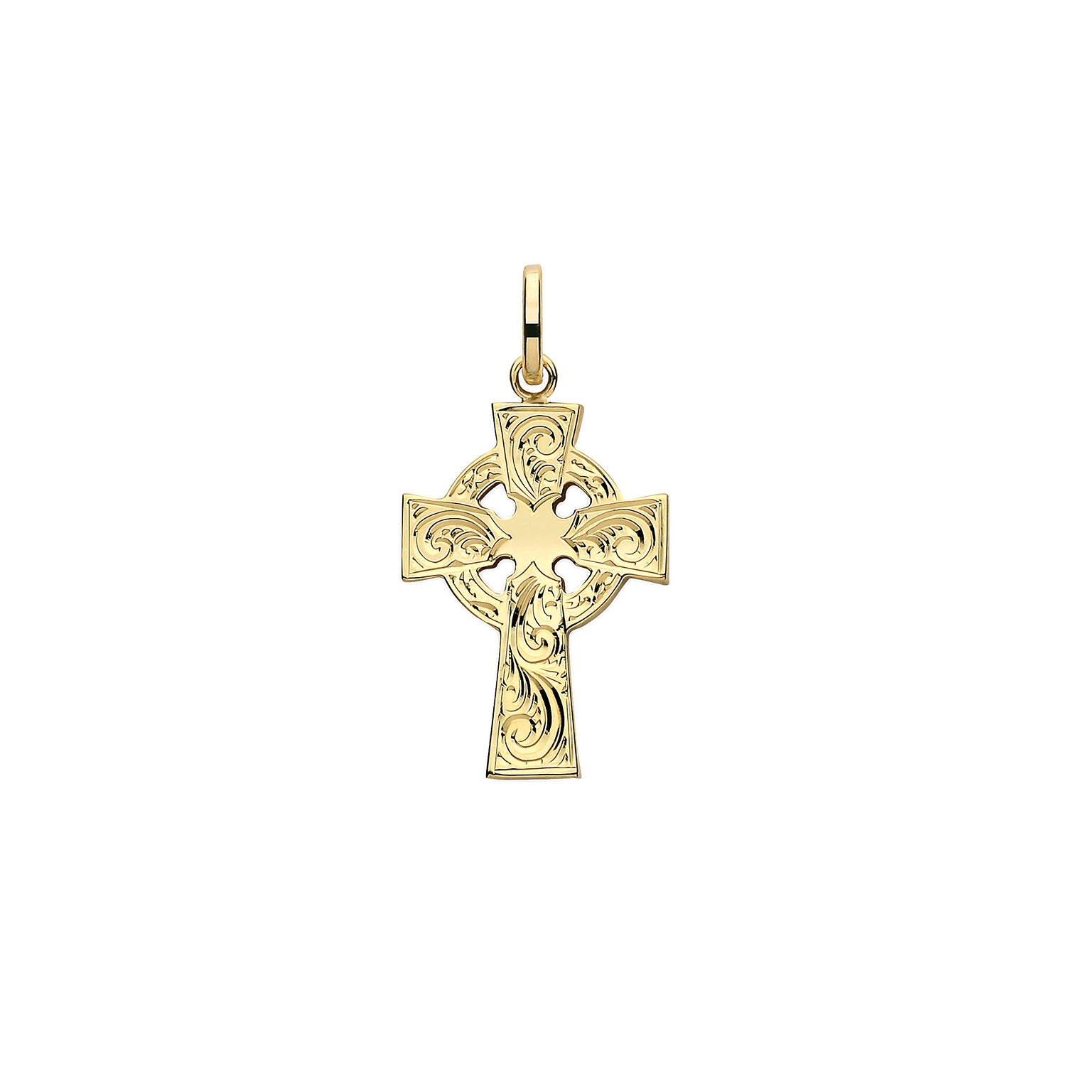 9CT GOLD ENGRAVED CROSS PENDANT