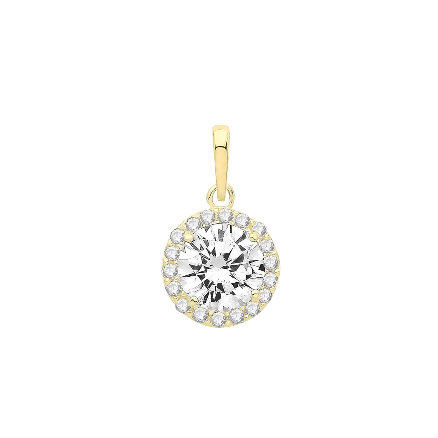 9CT GOLD ROUND CZ CLUSTER PENDANT