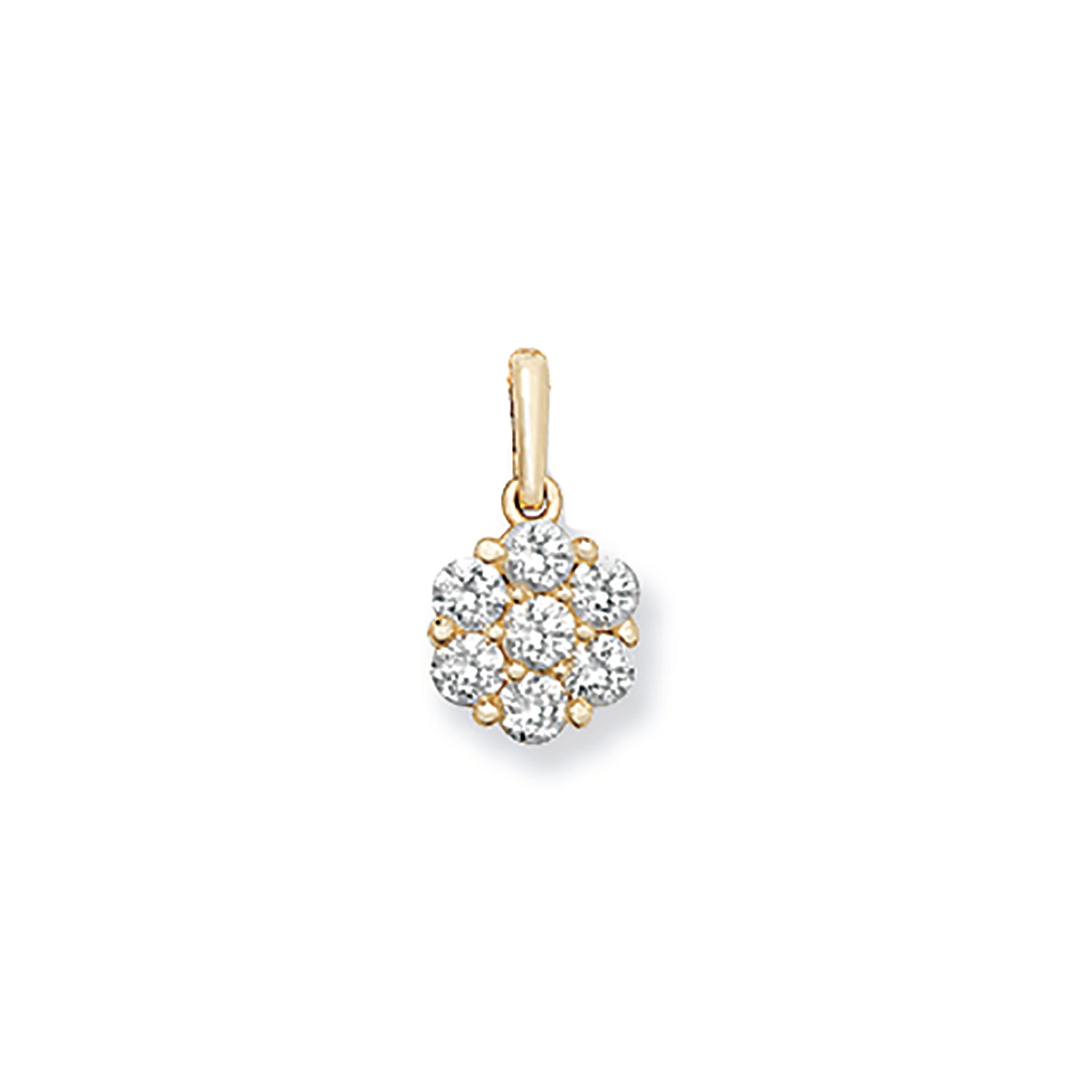 9CT GOLD ROUND CZ CLAW SET PENDANT