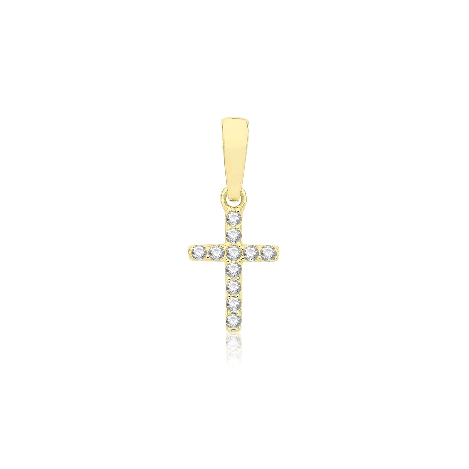 9CT GOLD CZ CROSS PENDANT