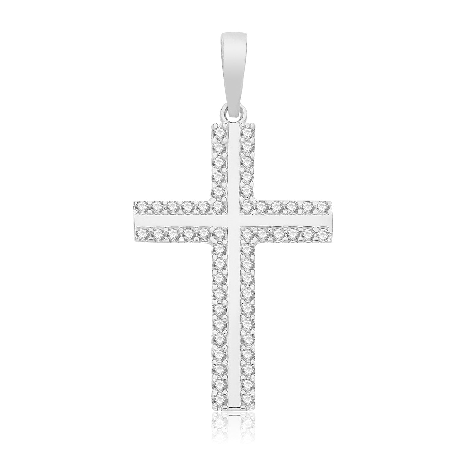 9CT GOLD CZ CROSS PENDANT