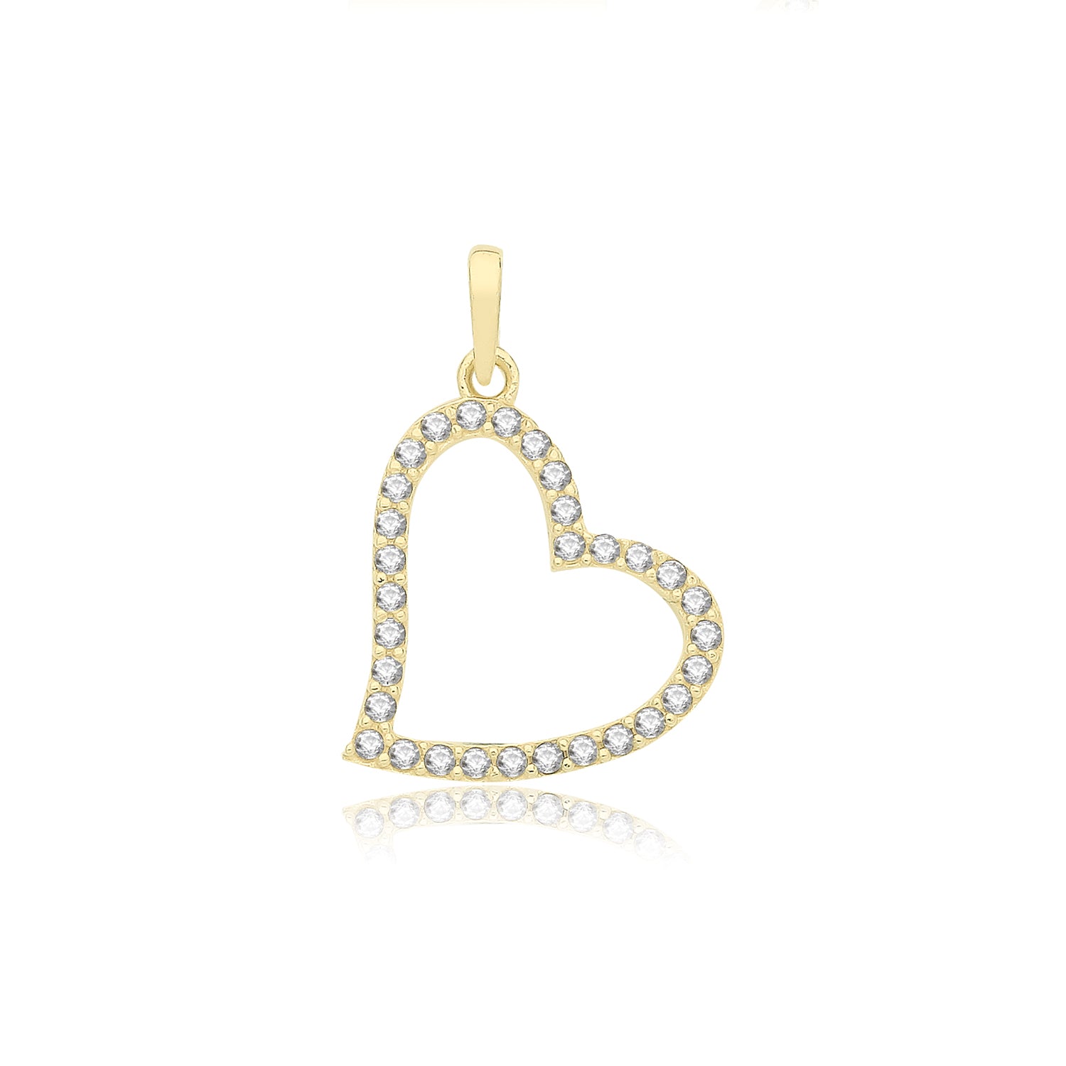 9CT GOLD CZ HEART PENDANT