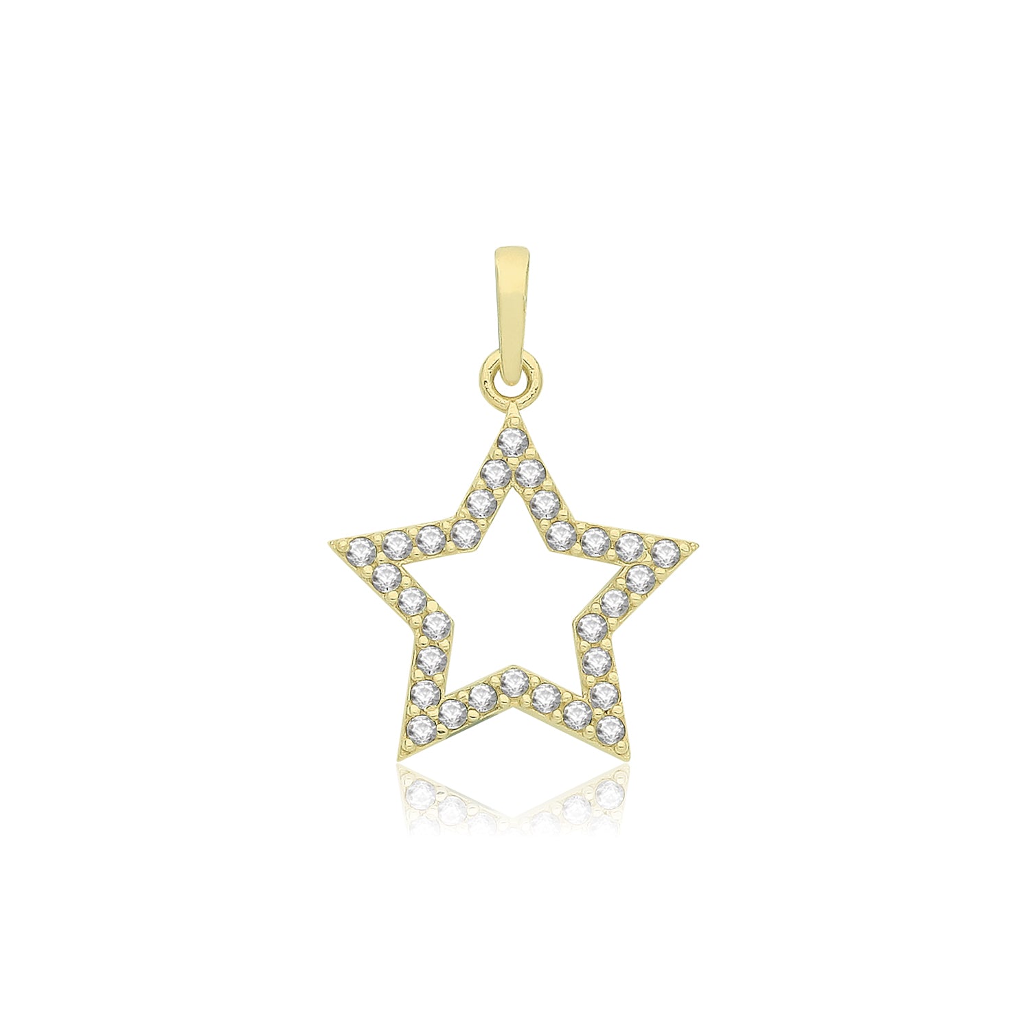 9CT GOLD CZ STAR PENDANT