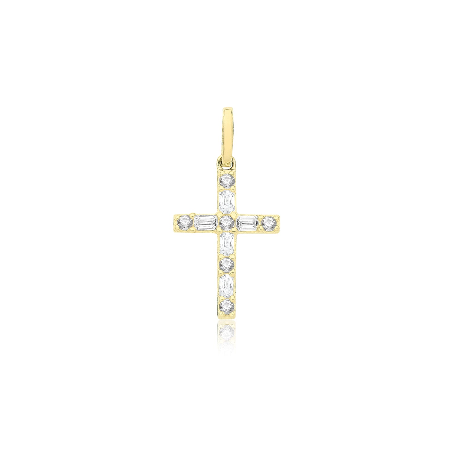 9CT GOLD CZ CROSS PENDANT