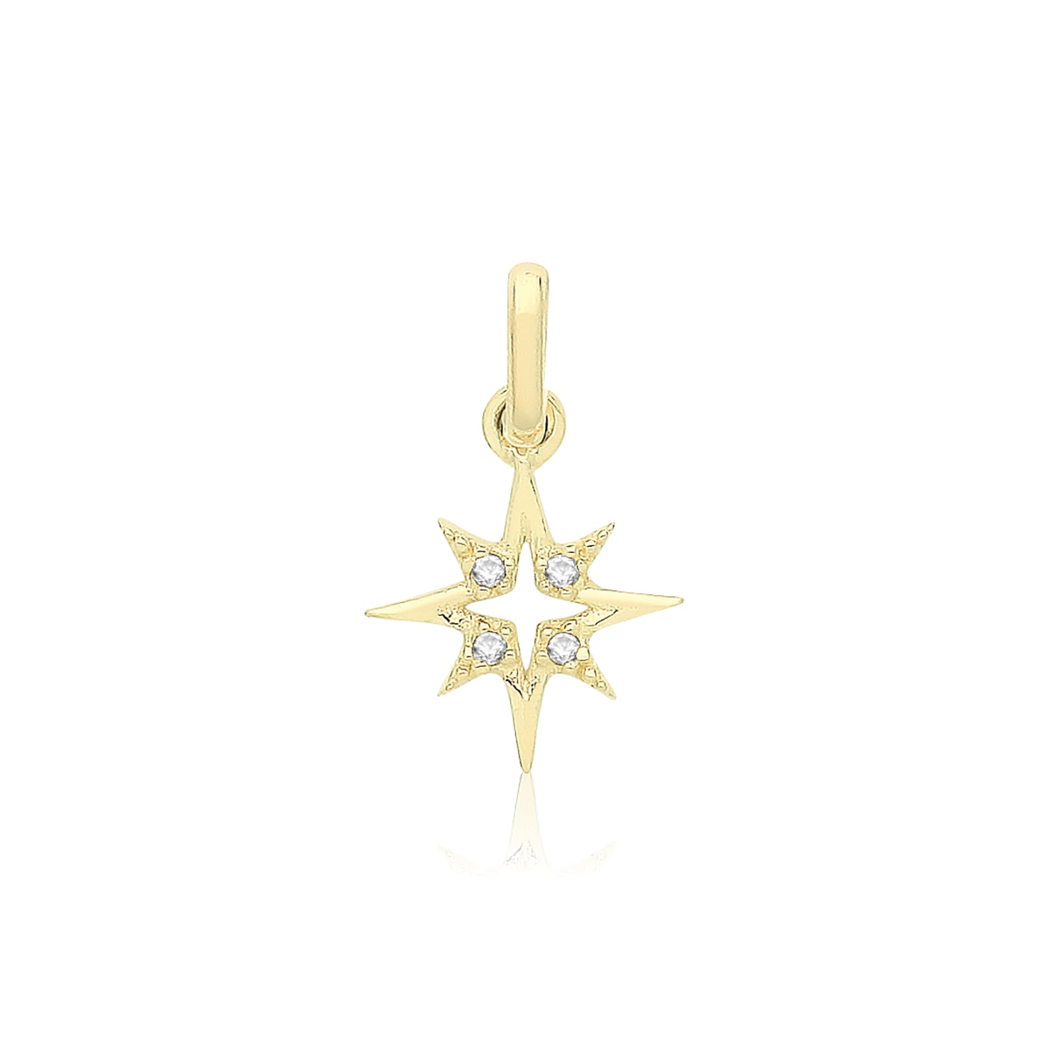 9CT GOLD CZ STARBURST PENDANT