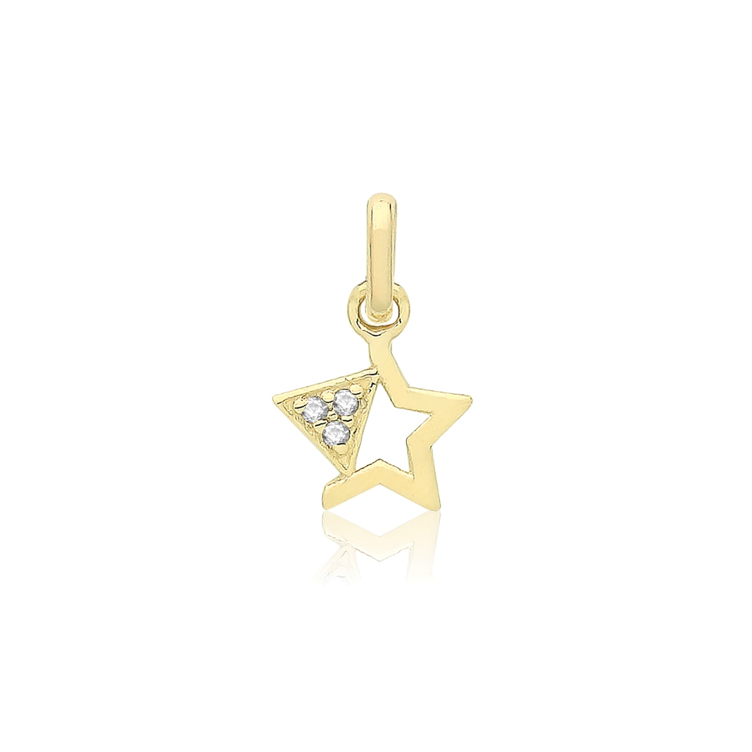 9CT GOLD CZ STAR PENDANT