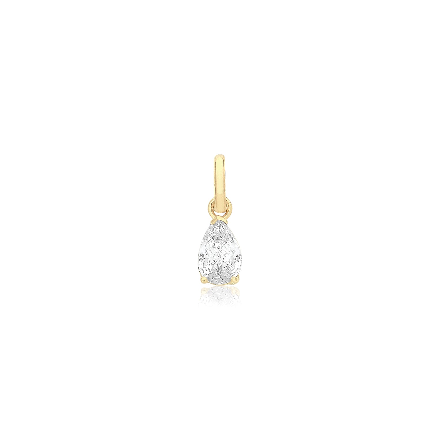 9CT GOLD PEAR SHAPED CZ PENDANT