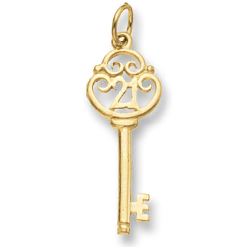 9CT GOLD 21ST BIRTHDAY KEY PENDANT