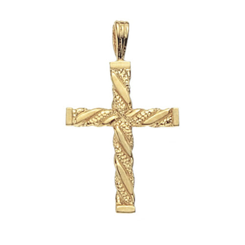 9CT GOLD PATTERNED CROSS PENDANT