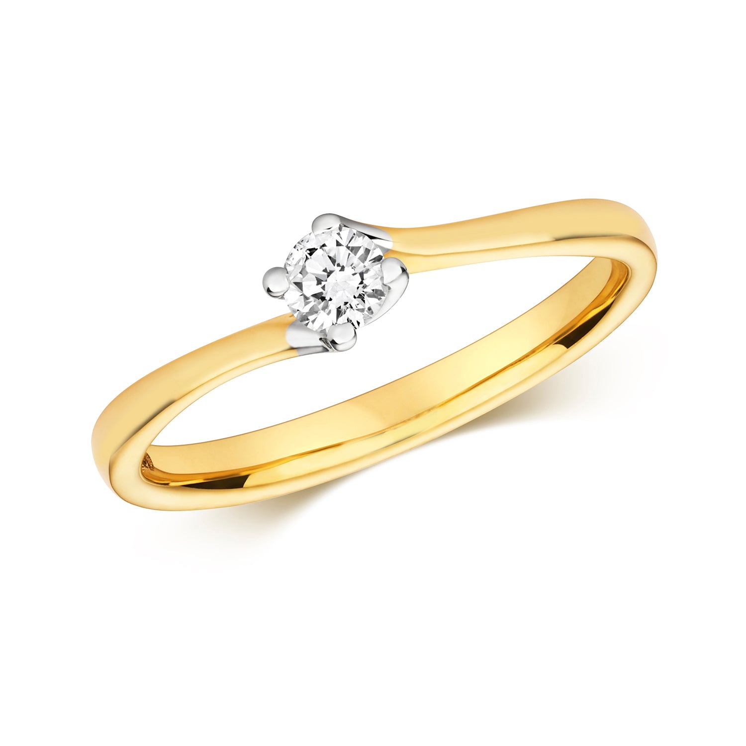 DIAMOND SOLITAIRE TWIST ENGAGEMENT RING IN 9CT GOLD