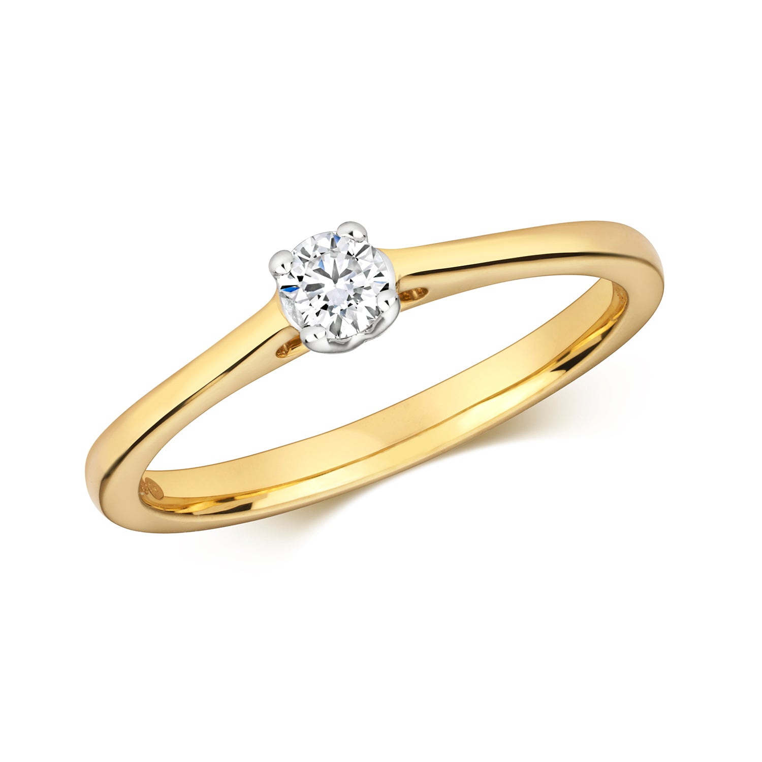 DIAMOND CLAW SET SOLITARE ENGAGEMENT RING IN 9CT GOLD