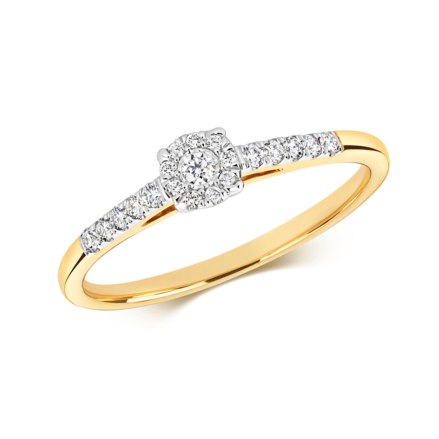 DIAMOND BRILLIANT ILLUSION SOLITAIRE RING IN 9CT GOLD