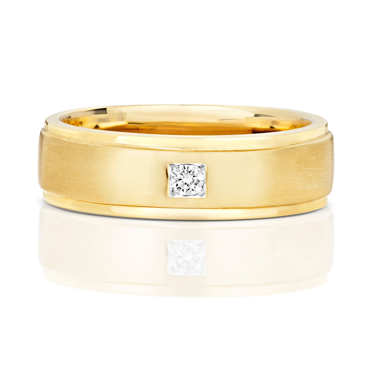 DIAMOND GIPSY SET WEDDING RING IN 9CT GOLD