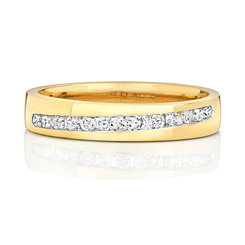 DIAMOND CHANNEL SET CROSSOVER WEDDING RING IN 9CT GOLD