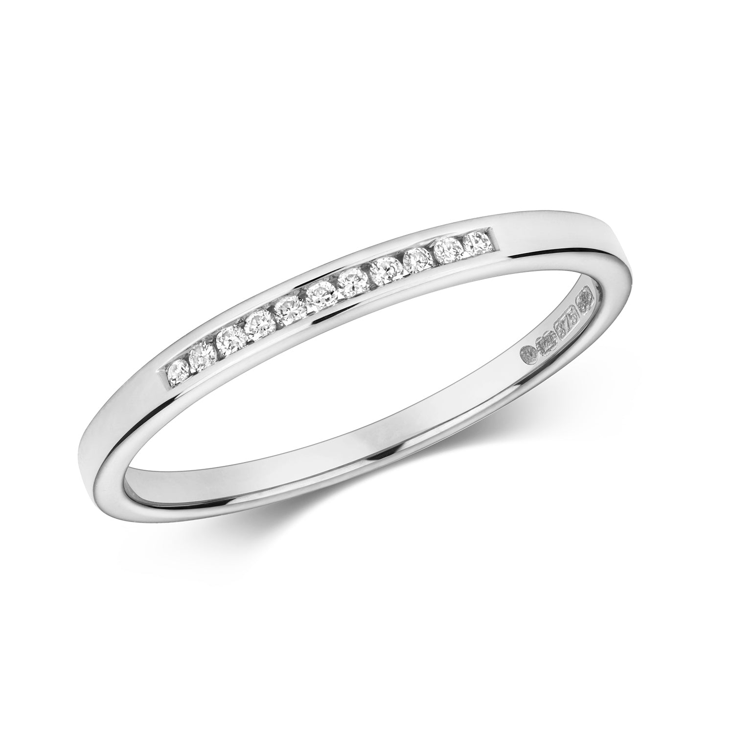 DIAMOND CHANNEL SET ETERNITY RING IN 9CT WHITE GOLD