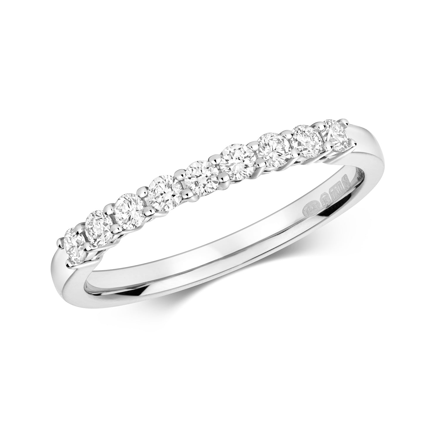 DIAMOND CLAW SET ETERNITY RING IN 18CT WHITE GOLD