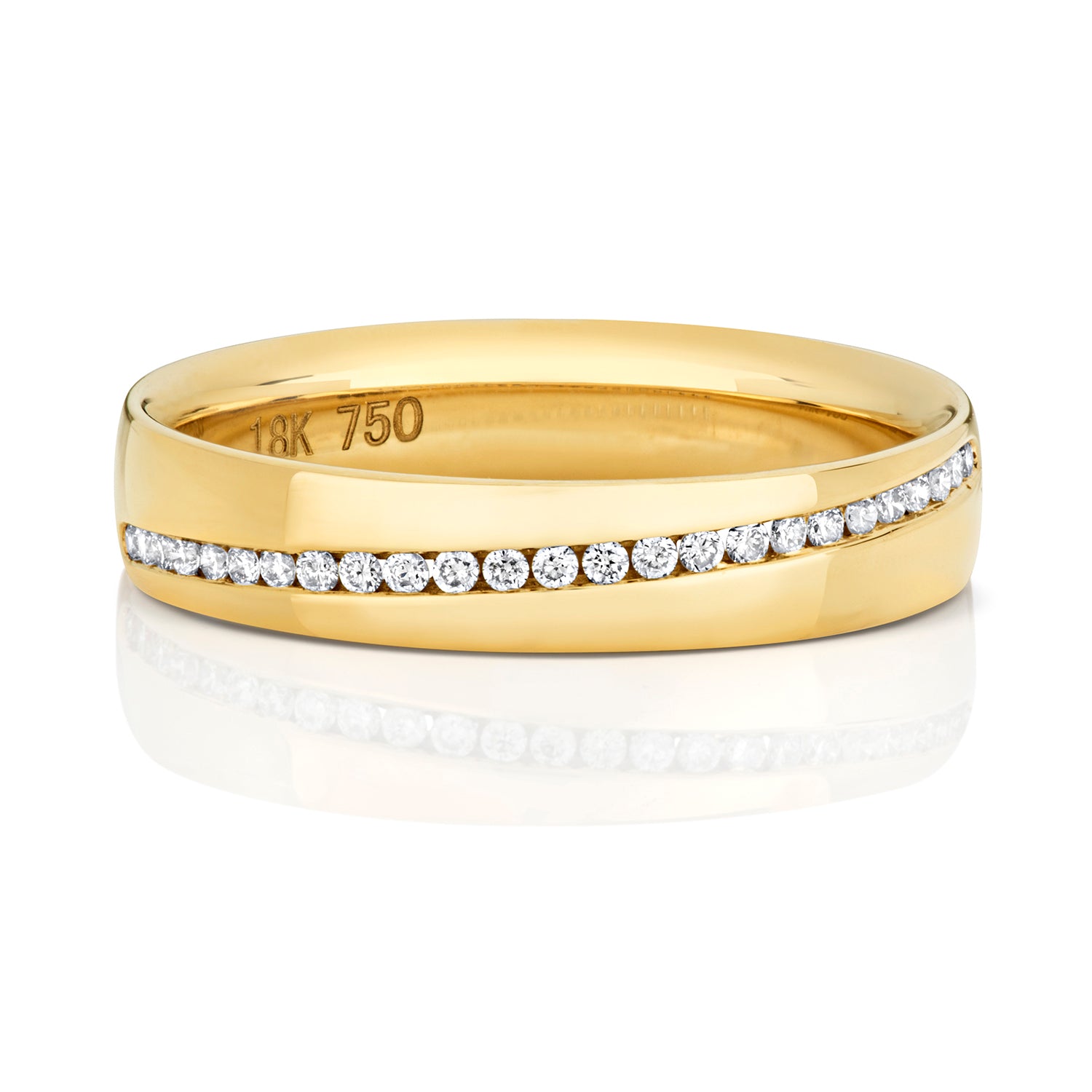 DIAMOND CHANNEL SET CROSSOVER WEDDING RING IN 18CT GOLD