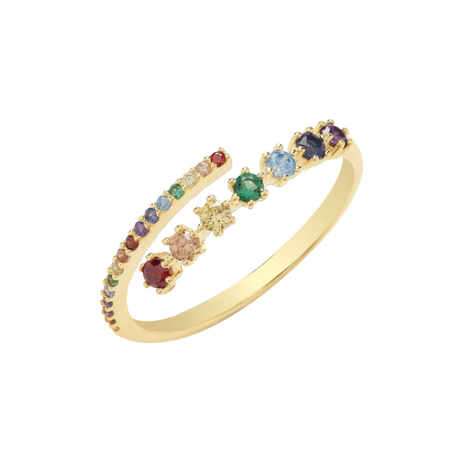 9CT GOLD RAINBOW WRAP RING
