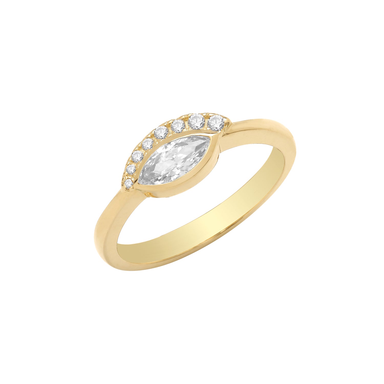 9CT GOLD CZ EVIL EYE RING