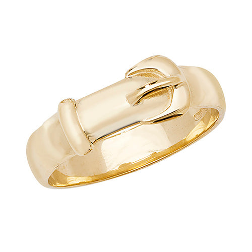 9CT GOLD GENTS' PLAIN BUCKLE RING