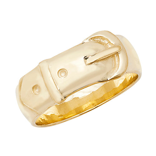 9CT GOLD GENTS' PLAIN BUCKLE RING