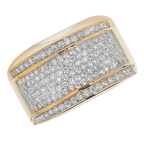 9CT GOLD UNISEX PAVE SET CZ RING