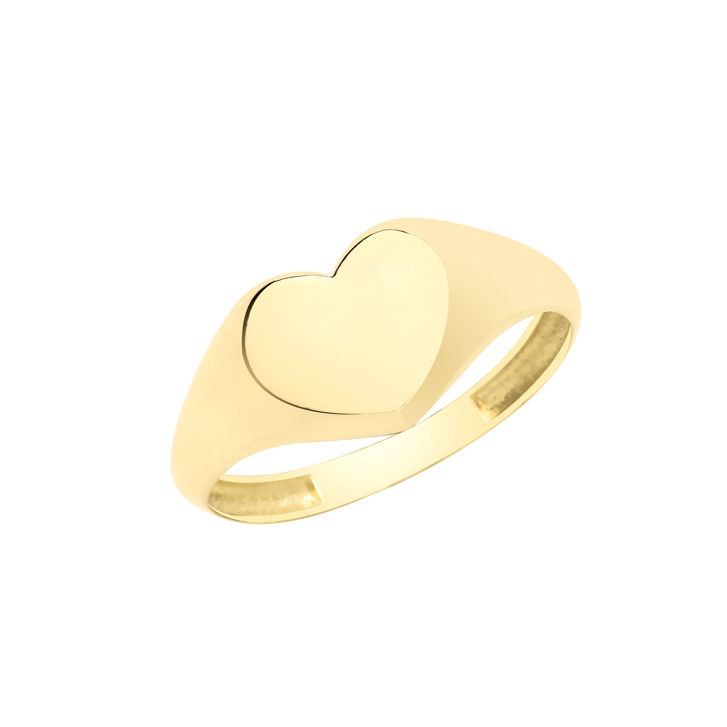 9CT GOLD HEART SIGNET RING