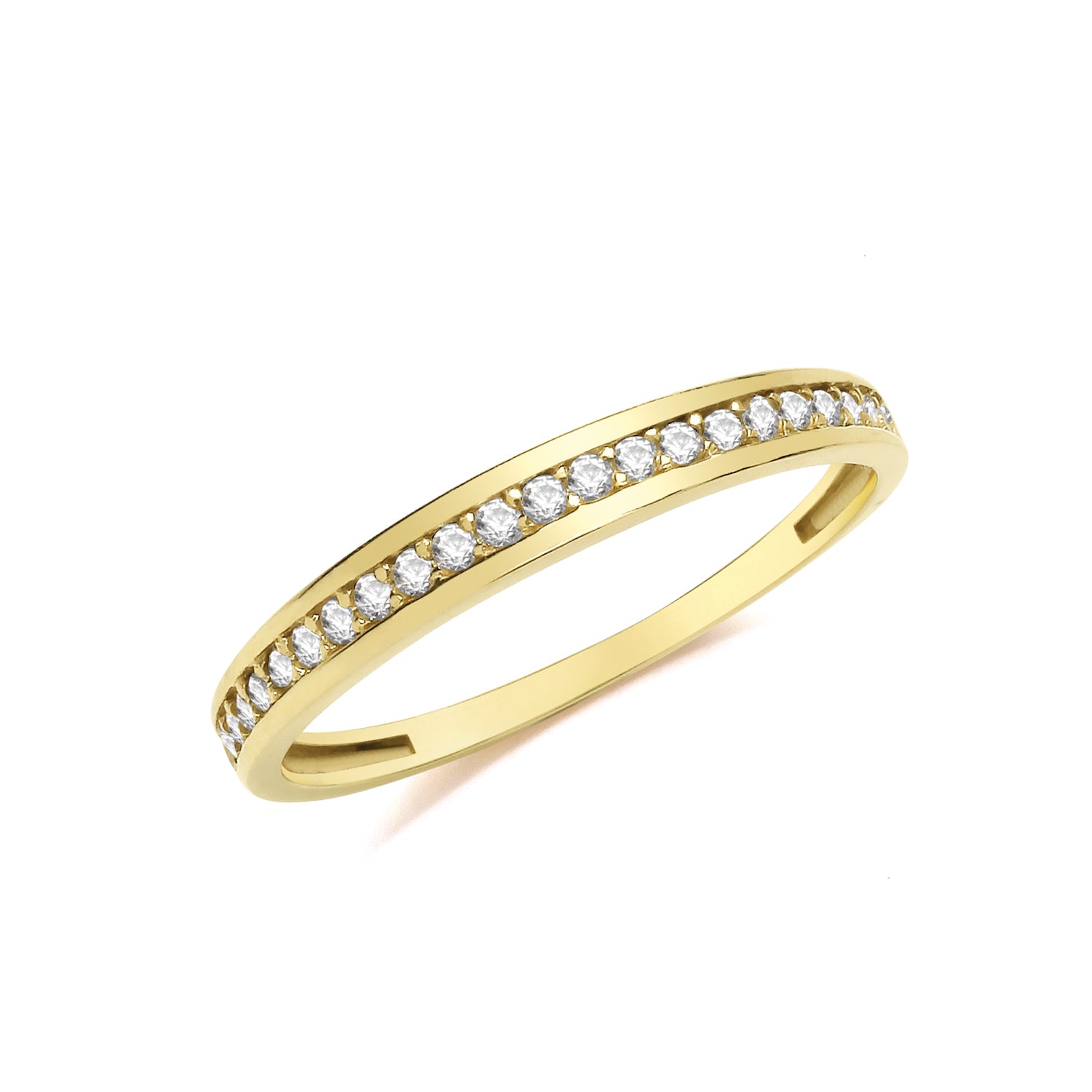 9CT GOLD CZ HALF ETERNITY RING