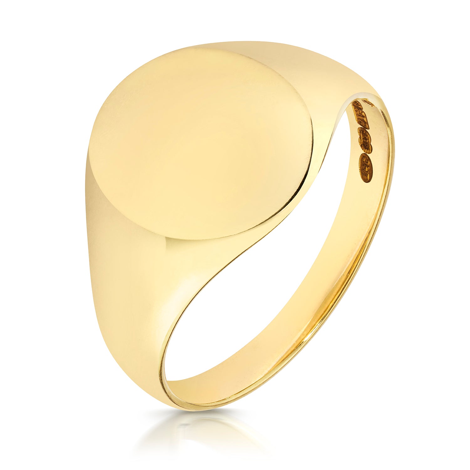 9CT GOLD GENTS' OVAL SIGNET RING