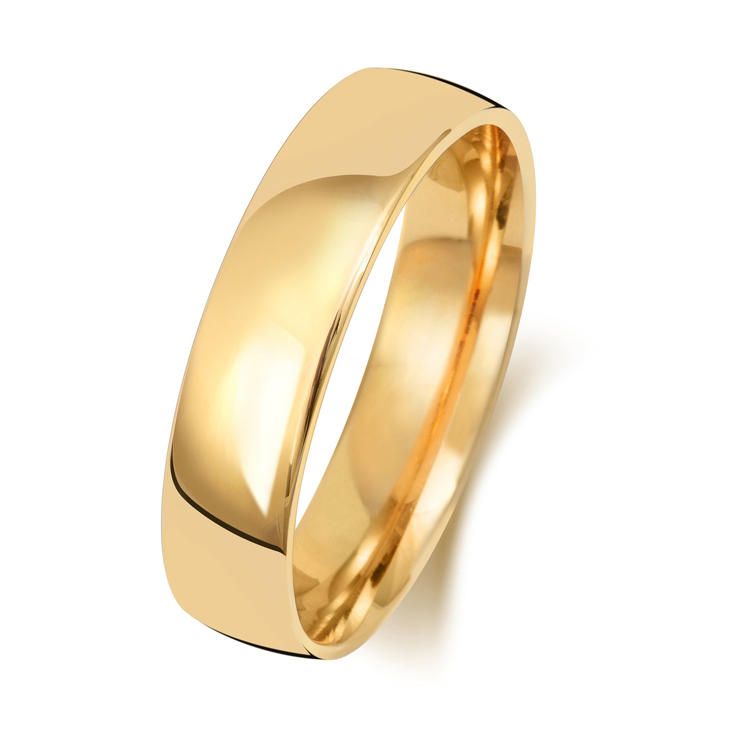 9CT GOLD 5MM SLIGHT COURT LIGHT WEDDING RING