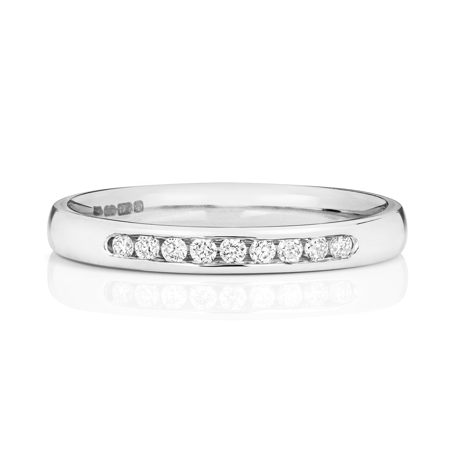 DIAMOND CHANNEL SET ETERNITY RING IN PLATINUM