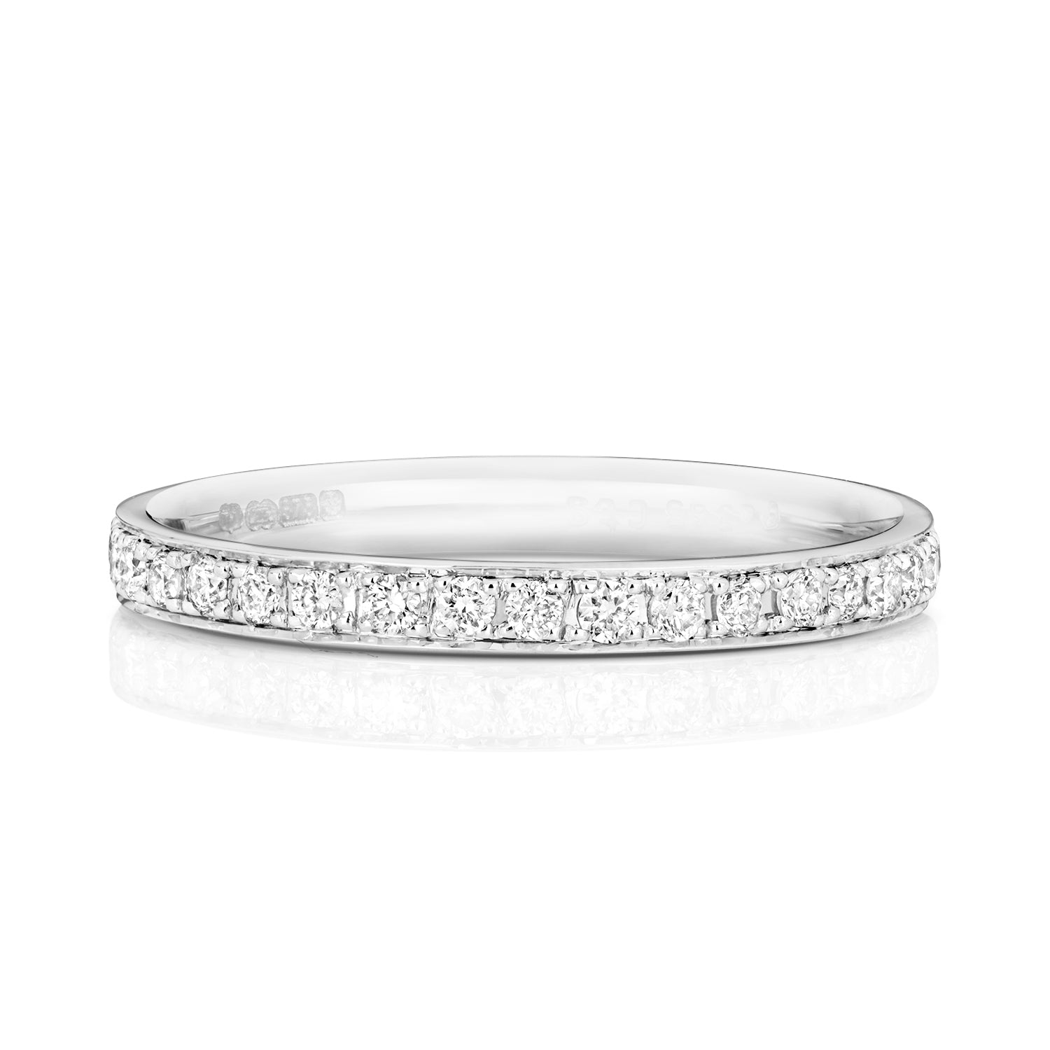 DIAMOND GRAIN SET ETERNITY RING IN PLATINUM