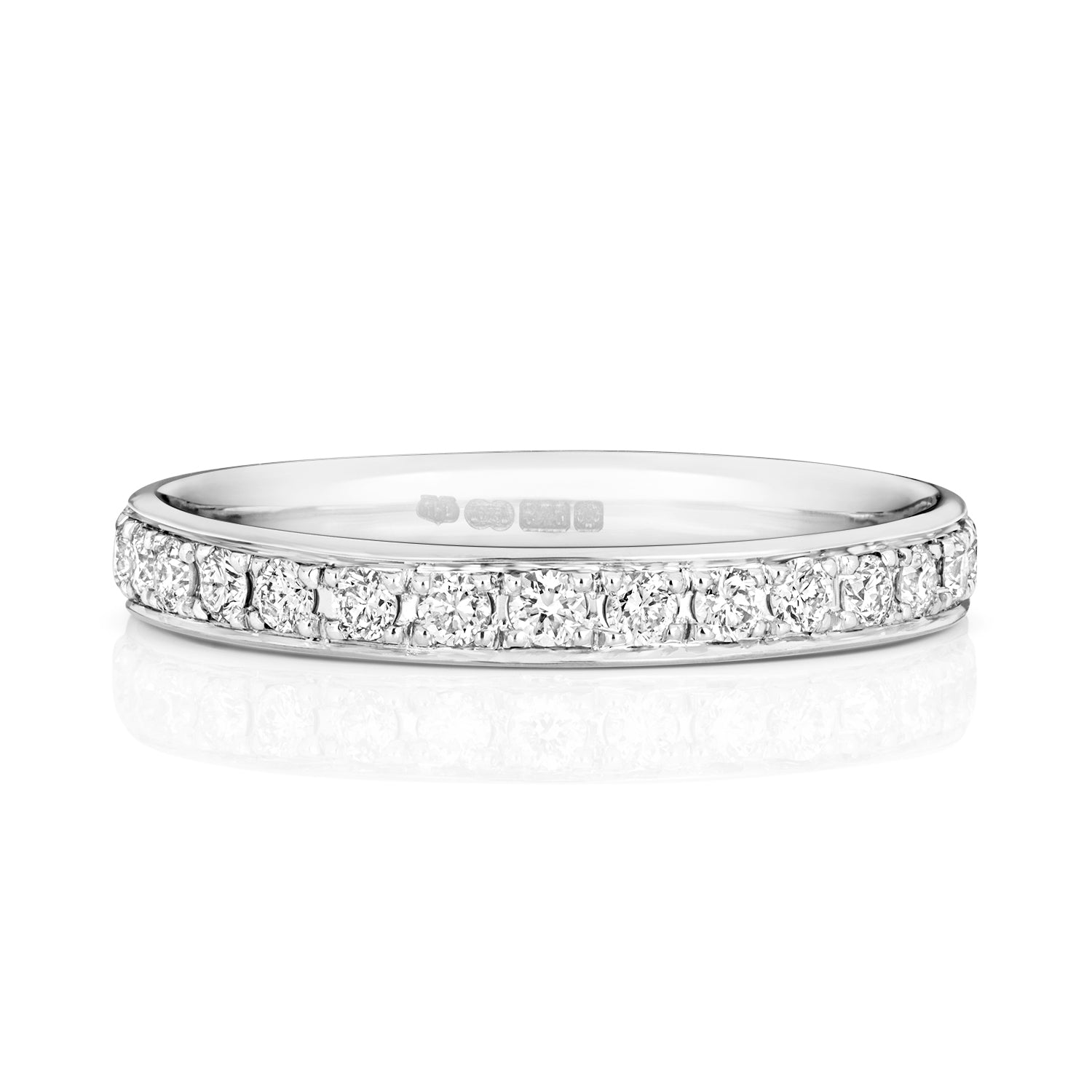 DIAMOND GRAIN SET ETERNITY RING IN PLATINUM