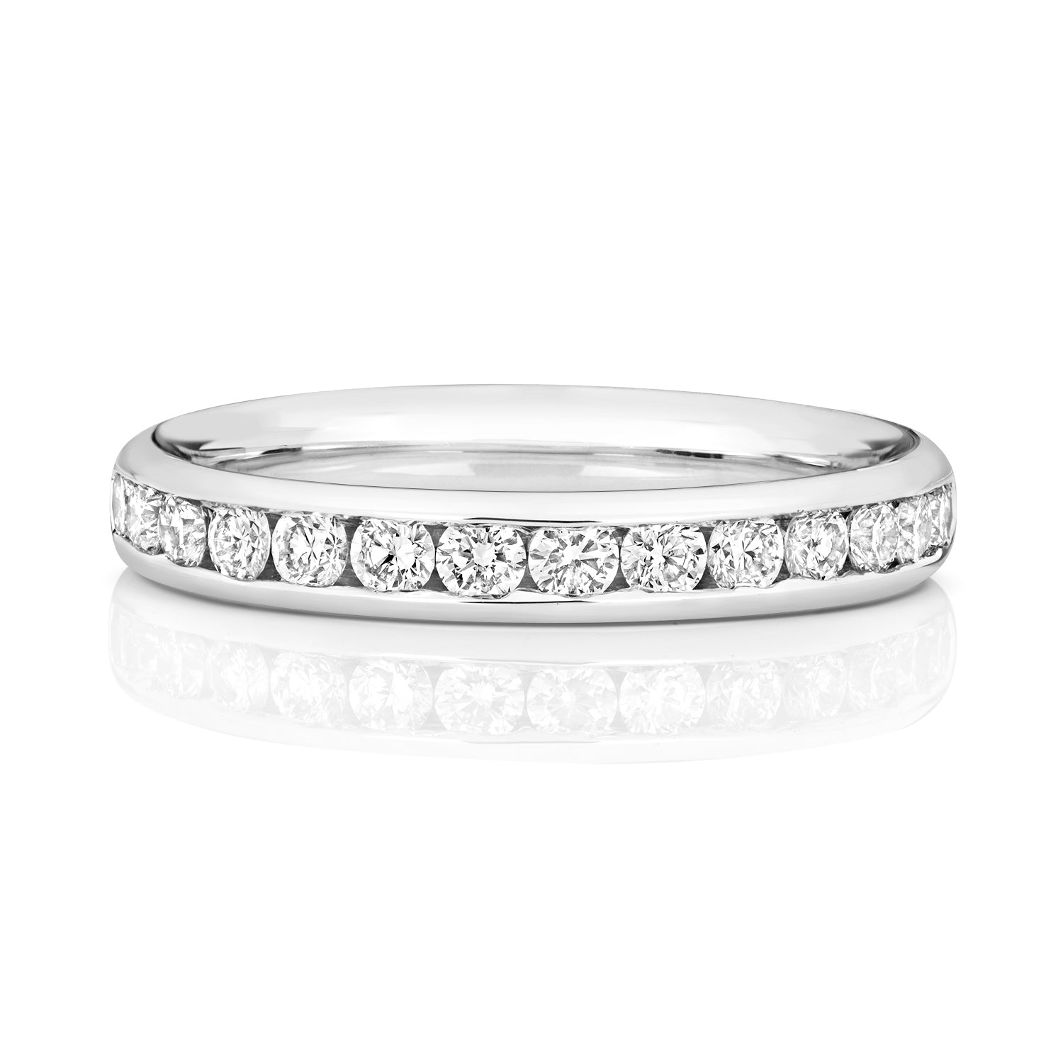 DIAMOND CHANNEL SET ETERNITY RING IN PLATINUM