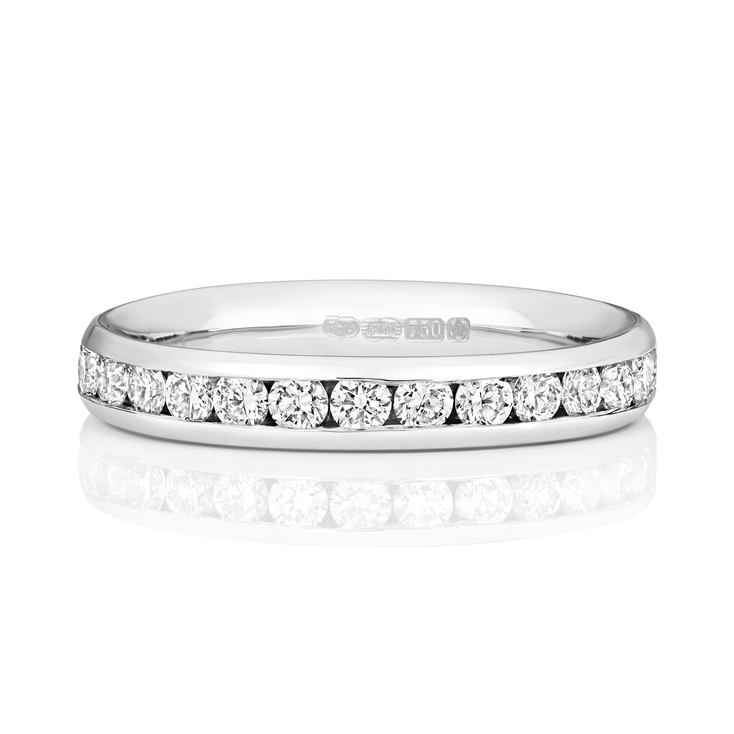 DIAMOND CHANNEL SET ETERNITY RING IN PLATINUM