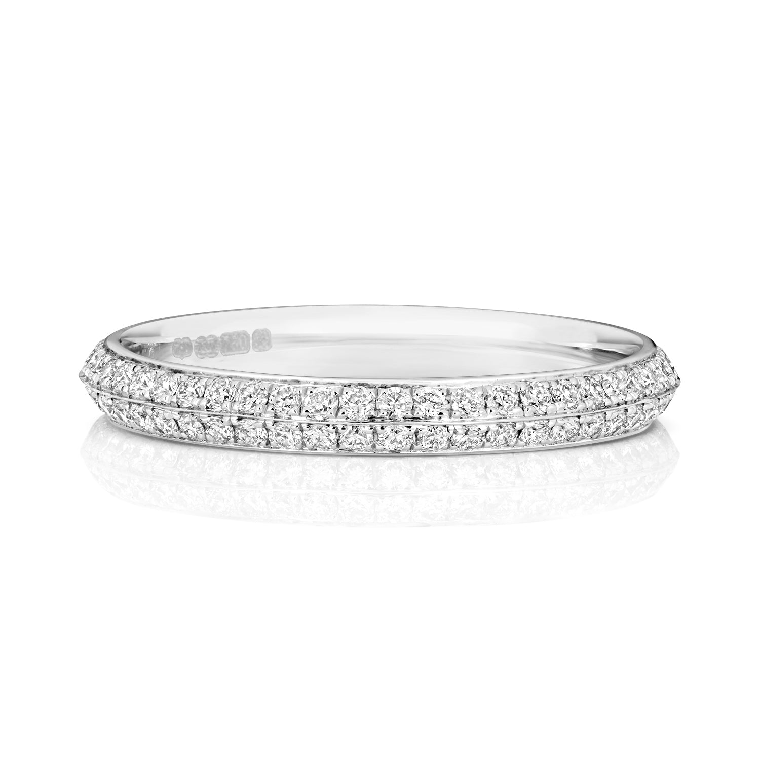 DIAMOND CLAW SET KNIFE EDGE FULL ETERNITY RING IN PLATINUM