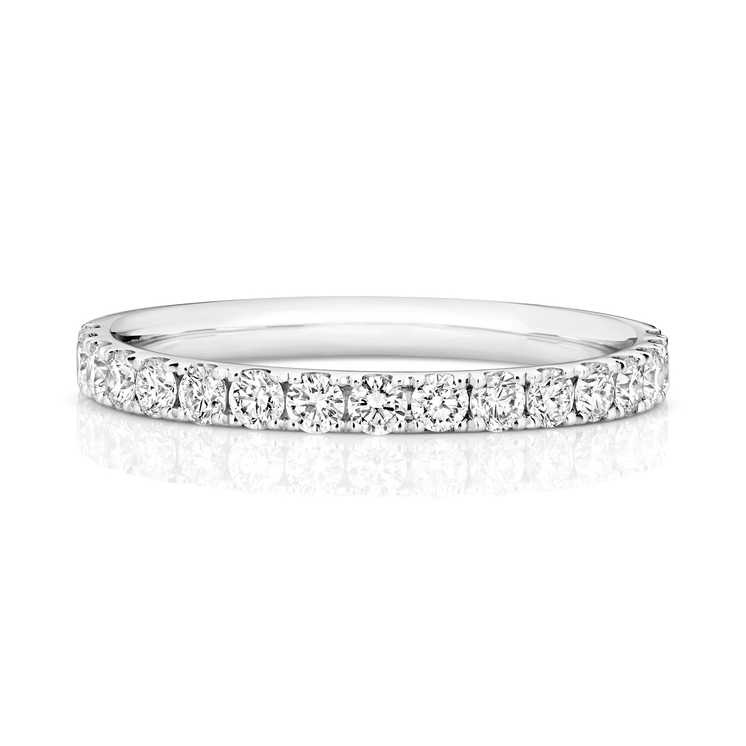 DIAMOND CUT DOWN SET HALF ETERNITY RING IN PLATNIUM