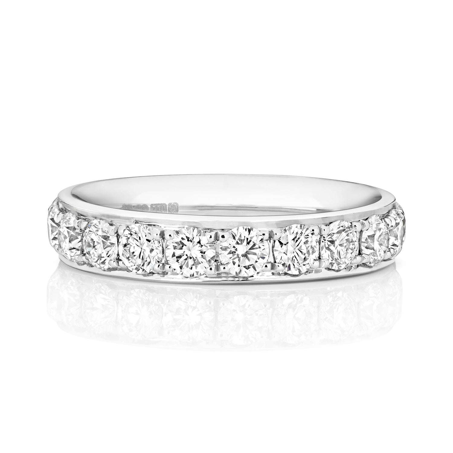 DIAMOND GRAIN SET ETERNITY RING IN PLATINUM