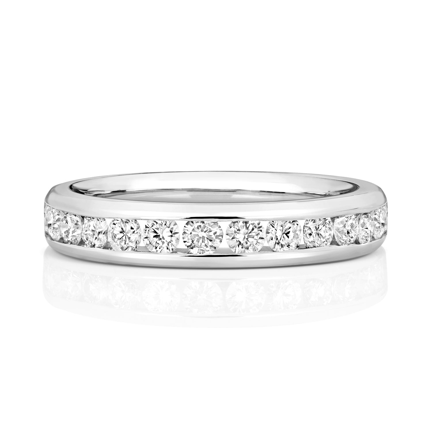 DIAMOND CHANNEL SET ETERNITY RING IN PLATINUM