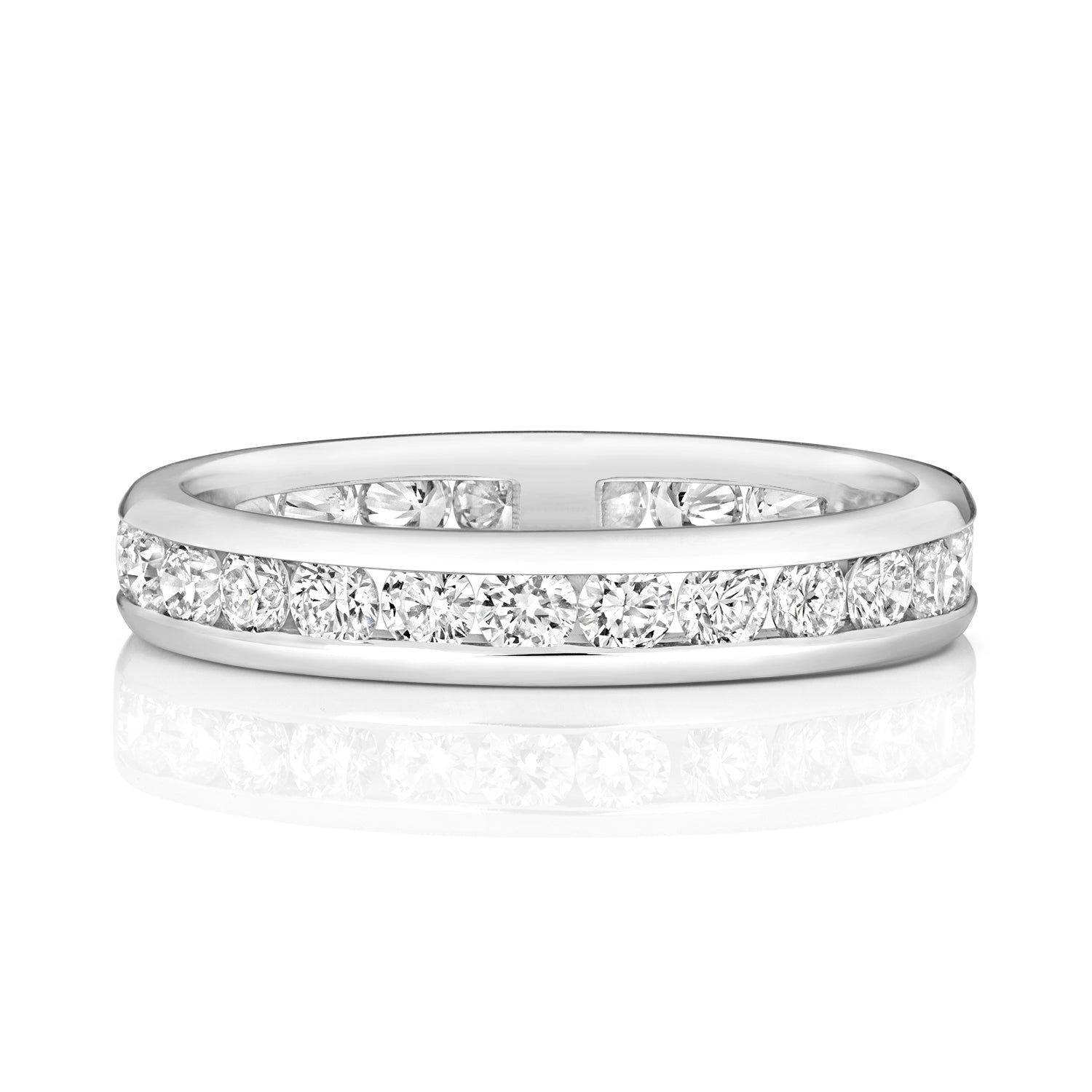 DIAMOND CHANNEL SET ETERNITY RING IN PLATINUM